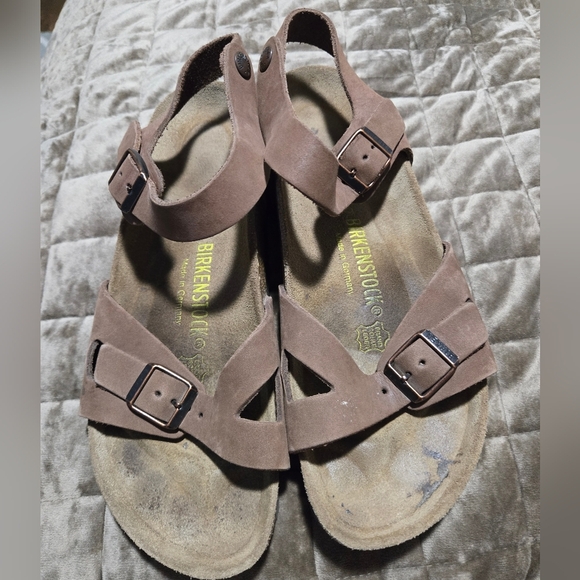 Birkenstock Birki's Rio Birko-Flor Sandals Brown Women 39/8 Narrow Ankle Strap - Picture 2 of 8